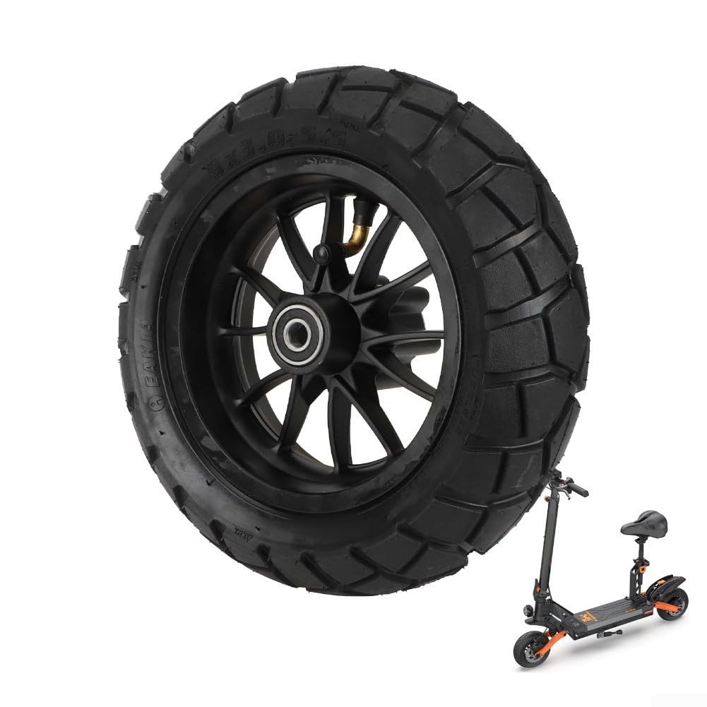 Mozzi ruota anteriore e posteriore, per scooter elettrici Kukirin G2 Pro DB, con pneumatici a vuoto 9 x 3,0-5,5 (ruote nere)