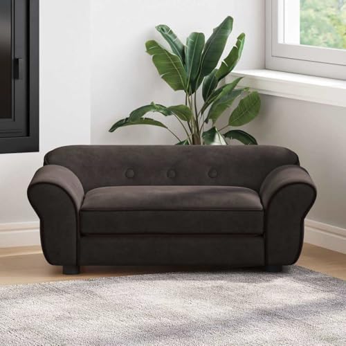 vidaXL Hundesofa Braun 72x45x30cm Plüsch Hundecouch Hundebett Haustiersofa