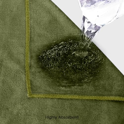Image of HOUSSE Microfiber Face Towels | Ultra Absorbent, Odour-Free, Quick Dry 450 GSM Face Towel for Home, Gym, Travel, Running & Personal Use | 30x30 cm | Set of 6 in One Colour (Avocado Green, Pack of 6)