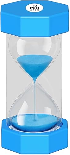 YLTIMER Temporizador de arena de 5 minutos para niños, reloj de arena octágono irrompible, reloj de arena de plástico de 5 minutos, reloj de arena