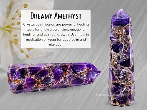 Image of Amazing Gemstone Dreamy Amethyst Crystal Towers - Natural Healing Crystal Point Obelisk for Reiki Healing and Crystal Grid (3 inch to 4 inch INCH)