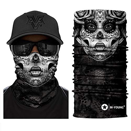 Image of Skull Face Mask Bandanas, Neck Gaiter, Headwear, Magic Scarf, Headband for dust Sun Wind