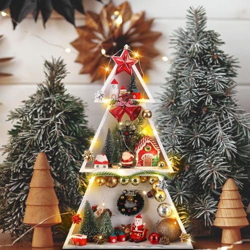 3-Pcs-Wooden-Farmhouse-Christmas-Tree-Tabletop-Decor-Christmas-Centerpieces-for-Table-Rustic-Xmas-Tree-Sign-for-Fireplace-Mantle-Shelf-Decor-Xmas-Holiday-Table-Accents-DIY-Ornament 3 Pcs Wooden Farmhouse Christmas Tree Tabletop Decor Christmas Centerpieces for Table Rustic Xmas Tree Sign for Fireplace Mantle Shelf Decor Xmas Holiday Table Accents DIY Ornament