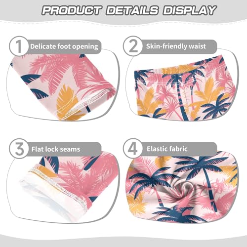Abstract Tropics Palm Tropical Trees Kids Girl's Basic Leggings Soft High Waisted Leg Yoga Pants Gym3