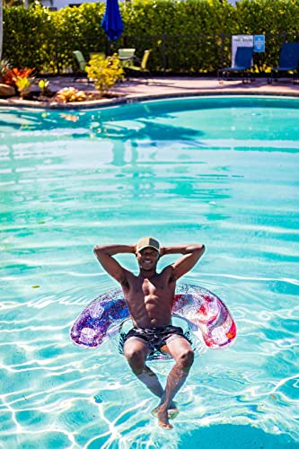 Poolcandy Sun Chair Water Pool Raft Glitter Filled American Flag #TOP6