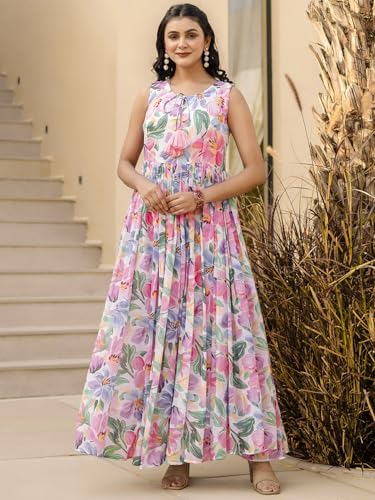 Robe évasée rose légère sans transparence avec sa doublure coton Navlik S - 2