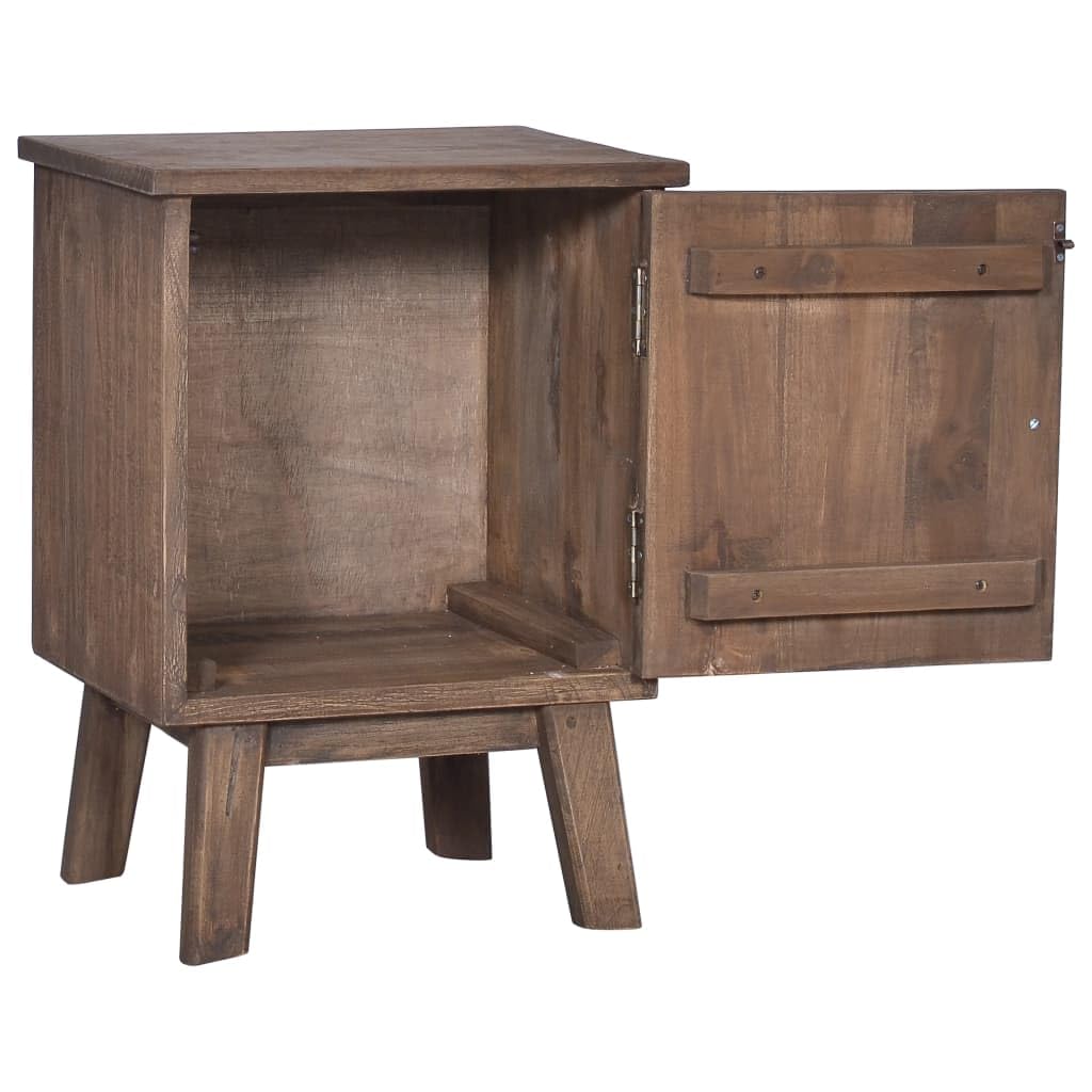 Mesita de noche de madera maciza de teca, 40 x 30 x 53 cm, estilo colonial, mesa auxiliar con puerta, ideal para dormitorio y salón, consola de noche robusta, elegante estante para mesitas de