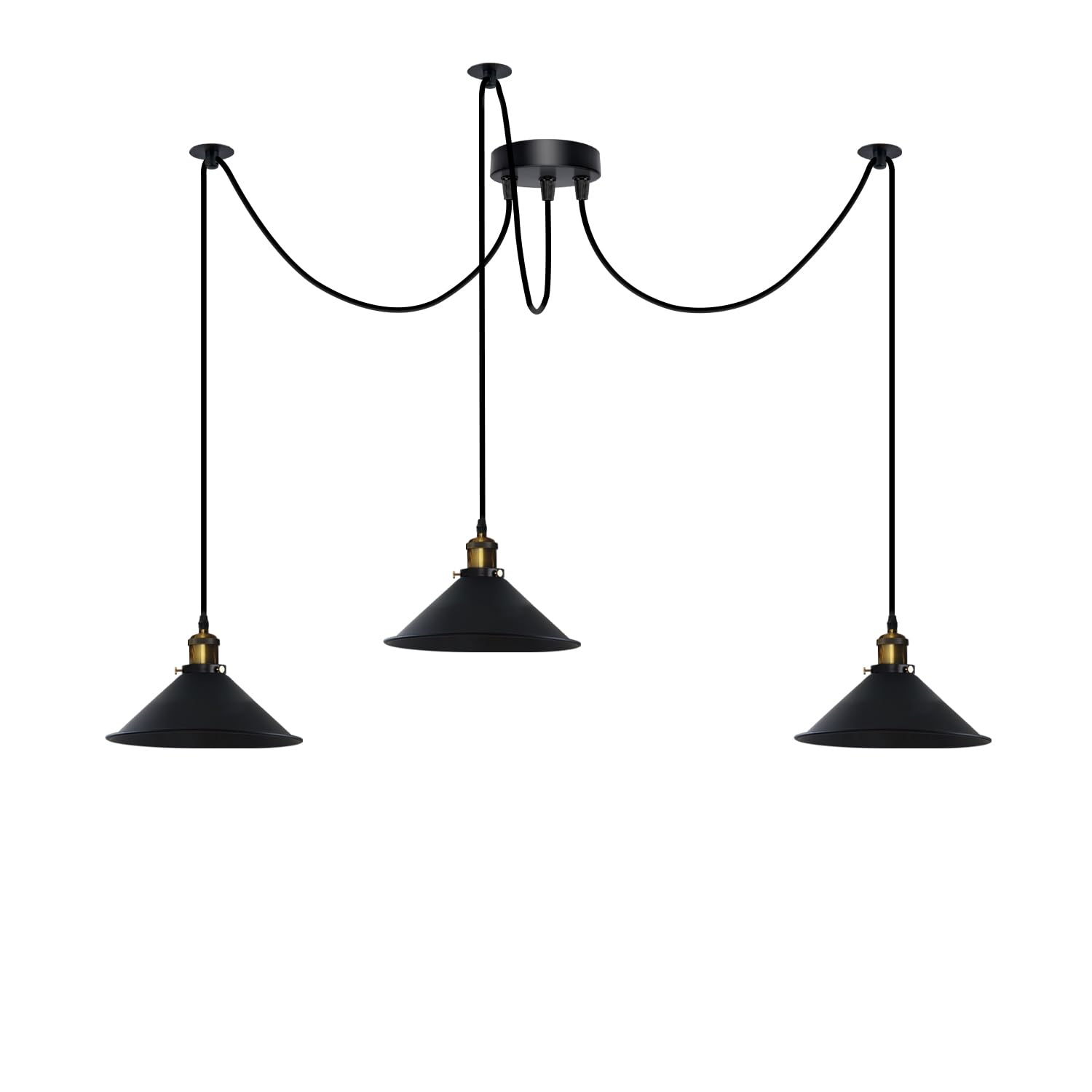 DC VOLTAGE 3 Head Spider Pendant Light with Adjustable 2m Cables, E27
