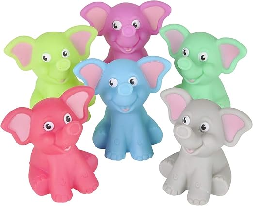 Rhode Island Novelty 2 Inch Rubber Water Squirting Elephants, One Dozen