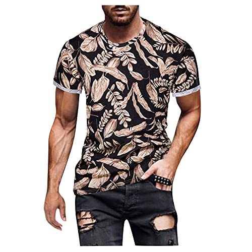 Tops for Men Colorful 3D Printed Round Neck Short Sleeve Slim Fit Fashion T-Shirt Summer Lightweight Baggy Blouse Tops for Men Colorful 3D Printed Round Neck Short Sleeve Slim Fit Fashion T-Shirt Summer Lightweight Baggy Blouse