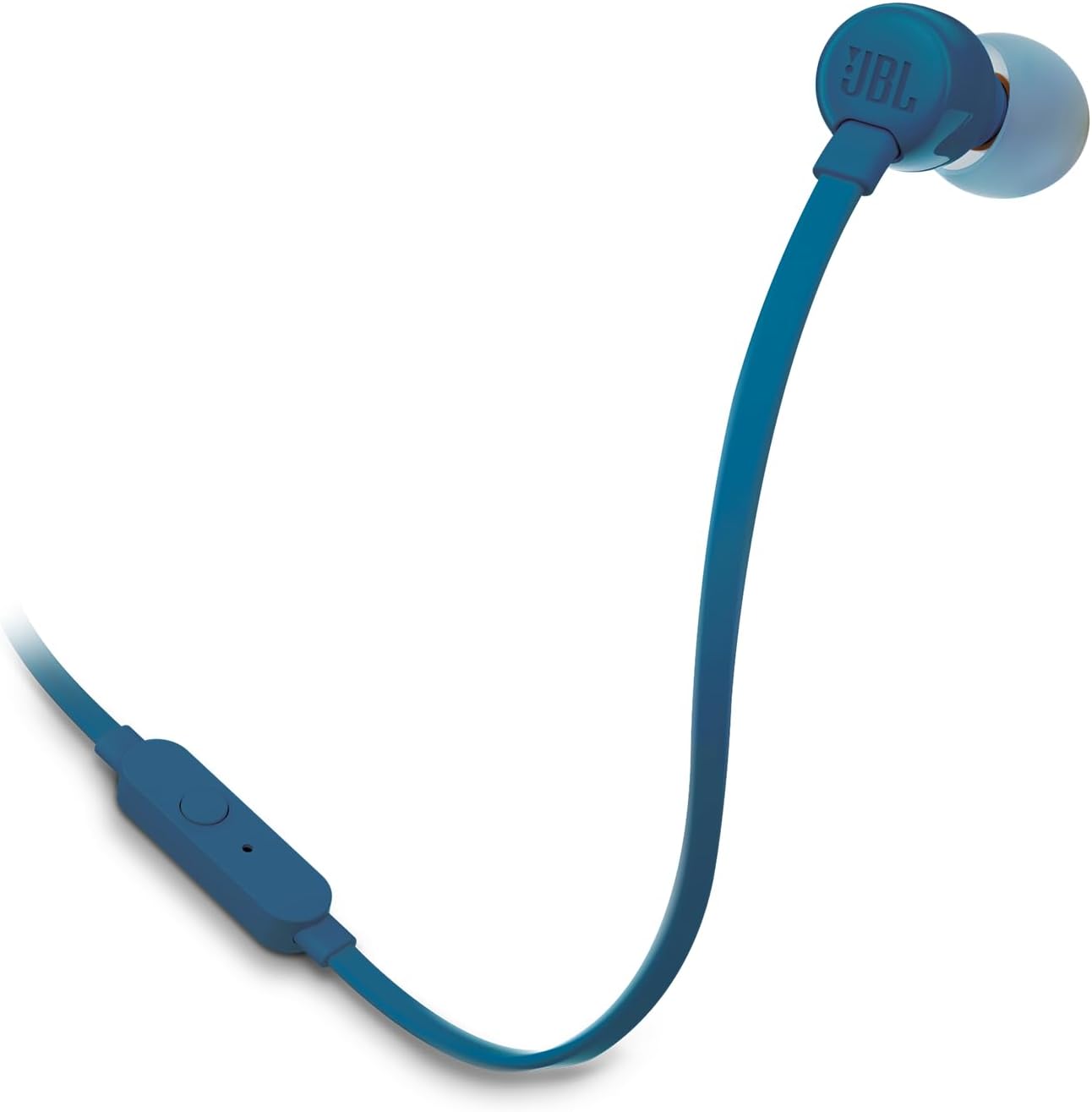 Tune 110 Wired In-Ear Headphones, Deep and Powerful Pure Bass Sound, 1-Button Remote/Mic, Tangle-Free Flat Cable, Ultra Comfortable Fit - Blue, JBLT110BLU