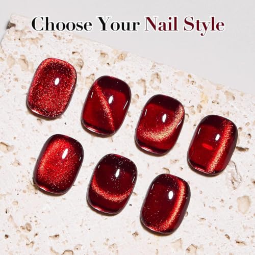 Image of Cat Eye Gel Polish with Dual Magnet 15ML Holographic Glitter Magnetic Soak-Off UV /LED Gel Polish for Salon & DIY Nail Art (BURNISHED AMBER)