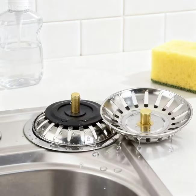 Colador y tapón para fregadero de acero inoxidable 3 pulg miniatura 3