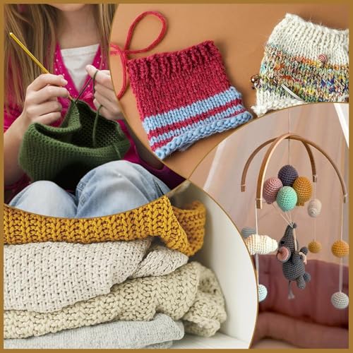 Image of Gemsy Knitting Crochet Hook Needle Set | Hard-Anodized Aluminum Hook for Embroidery | Ultimate Sewing, Craft, Sweater, Woolen Cloth, Yarn, Thread | Needles Kit for Knitting (118 Pcs Crochet)