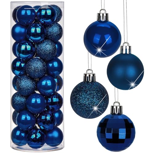 Briful 40PCS 4CM Christmas Baubles Christmas Tree Decorations Xmas Hanging Ornaments Small Shatterproof Balls for Home Festival Gifts Xmas Decorations
