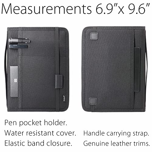 Diodrio Journal Notebook Cover For Travel 5.5 X 8.25 A5 Moleskine Leuchtturm 1917 Journal Notebook Planner Sketchbook Legal Pad, Refillable, Water Resistant, Elastic Band, Inner Pockets, Black #TOP2