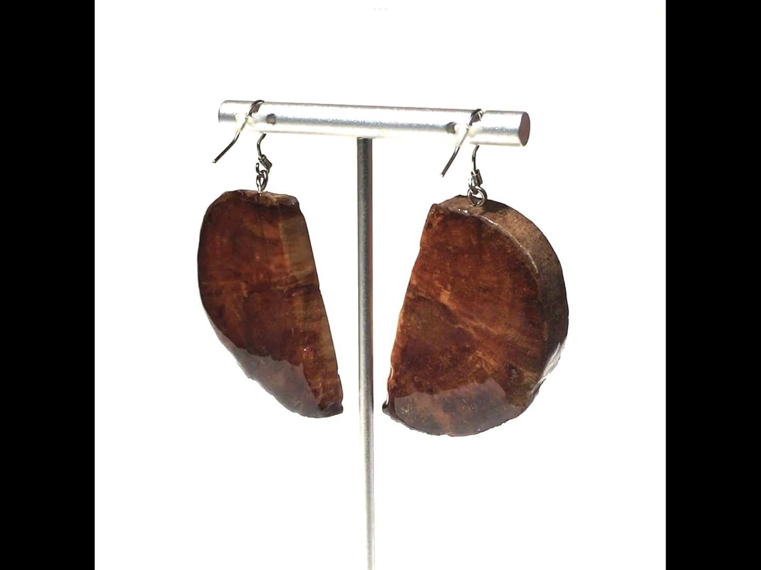 Resin Driftwood Dangle Earrings, Handmade Earrings