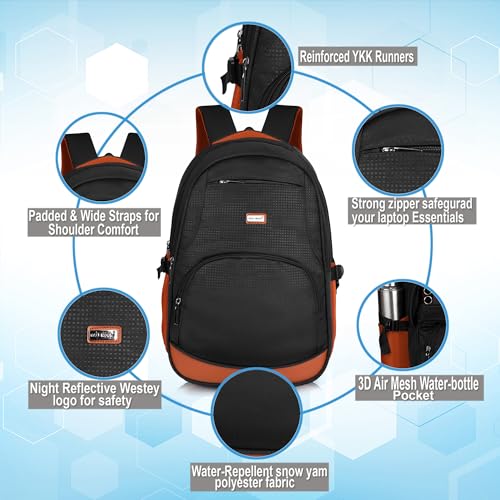 Image of Half Moon Alpha Fast 35L Laptop Backpack for Men & Women | Travel Bag for Man | Office Bag for Man | School & College Backpack | Travel Bags For 15.6 Inch Laptop With Raincover | Water Resistant