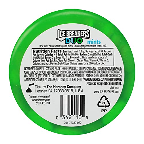 Image of Ice Breakers Duo Fruit + Cool Mints, Watermelon, 42 Gram