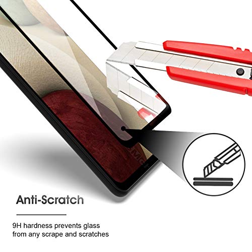 Coveron [2 Pack] Tempered Glass Designed For Samsung Galaxy A12 Screen Protector, Anti-Scratch Edge To Edge Black Rim Coverage #TOP4