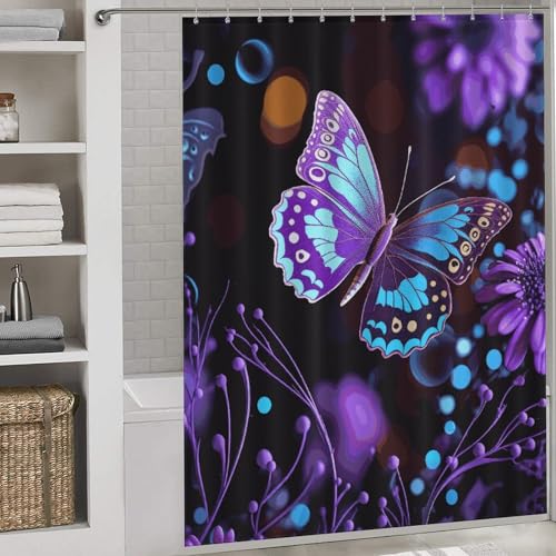Rideau de douche imperméable violet pour l'ambiance spa et hôtel