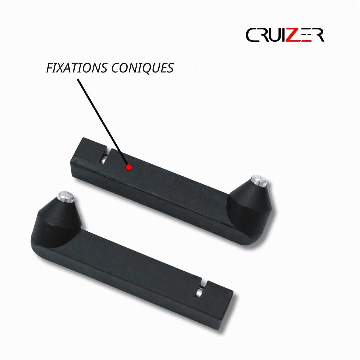 cruizer Béquille avant moto universel, cônes réglables avec curseur, Noir