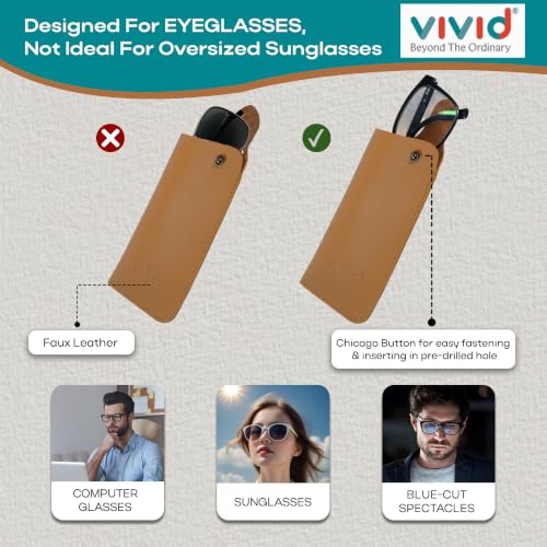 Image of Unisex Specs Chicago Button Eyewear Dabbi Faux Leather Soft Case Cover