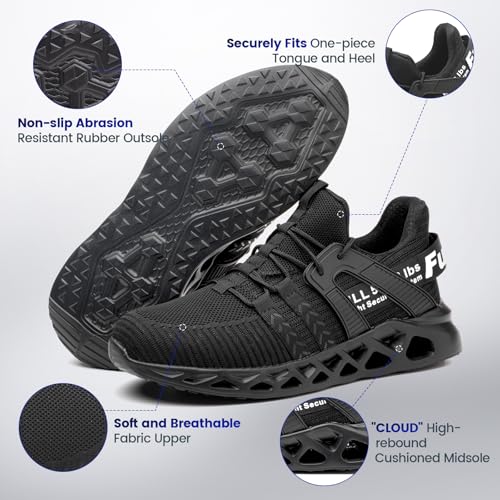 Image of Furuian Steel Toe Sneakers for Men Women Lightweight Safety Shoes Comfortable Puncture Proof Slip On Indestructible Work Shoes
