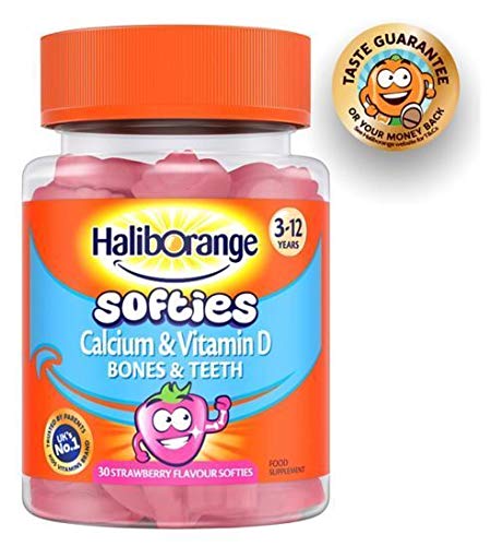 Haliborange3-12 Years Calcium & Vitamin D - 30 Strawberry Flavour Softies - 4 Pack