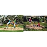 EASY OUTDOOR Space Dome Climber – Rust and UV Resistant Steel – 1000 lb. Capacity & Gym Dandy Teeter-Totter Home Seesaw Playground Set TT-210, Multi Colored, 37.00 x 31.00 x 85.50 inches