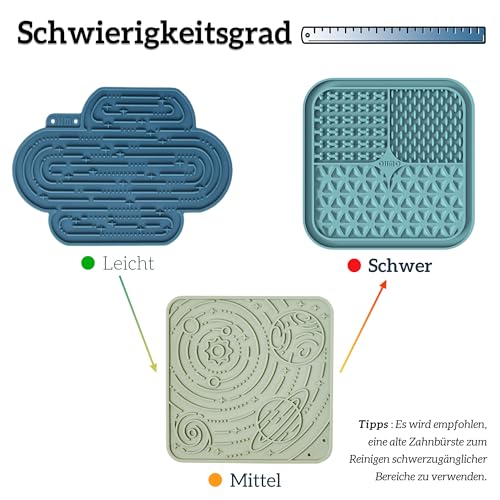 OHMO Schleckmatte Hund, Leckmatte für Welpen Katze 2 Pcs für Haustier, Angst Relief und langsam füttern Leicht zu Reinigen, Lebensmittelqualität Silikon BPA-frei