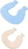 Vista 5 de ZJchao Bolsa de agua caliente, en forma de U, alivio del dolor de cuello y hombros, almohada de terapia de calor con funda de vellón, compresa fría
