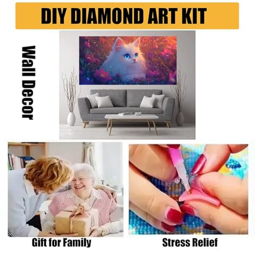 Peinture Diamant Fleur 5D anti-stress grand format 70x140cm pour rompre avec l'ennui à la maison - 7