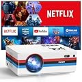 [Netflix App/Dolby Audio] FUDONI Smart Projector with WiFi and Bluetooth, Native 1080P 25000L 4K Decoding for Home Cinema, Outdoor Movie Projector with Apps, Built-in Netflix/YouTube/Prime Video