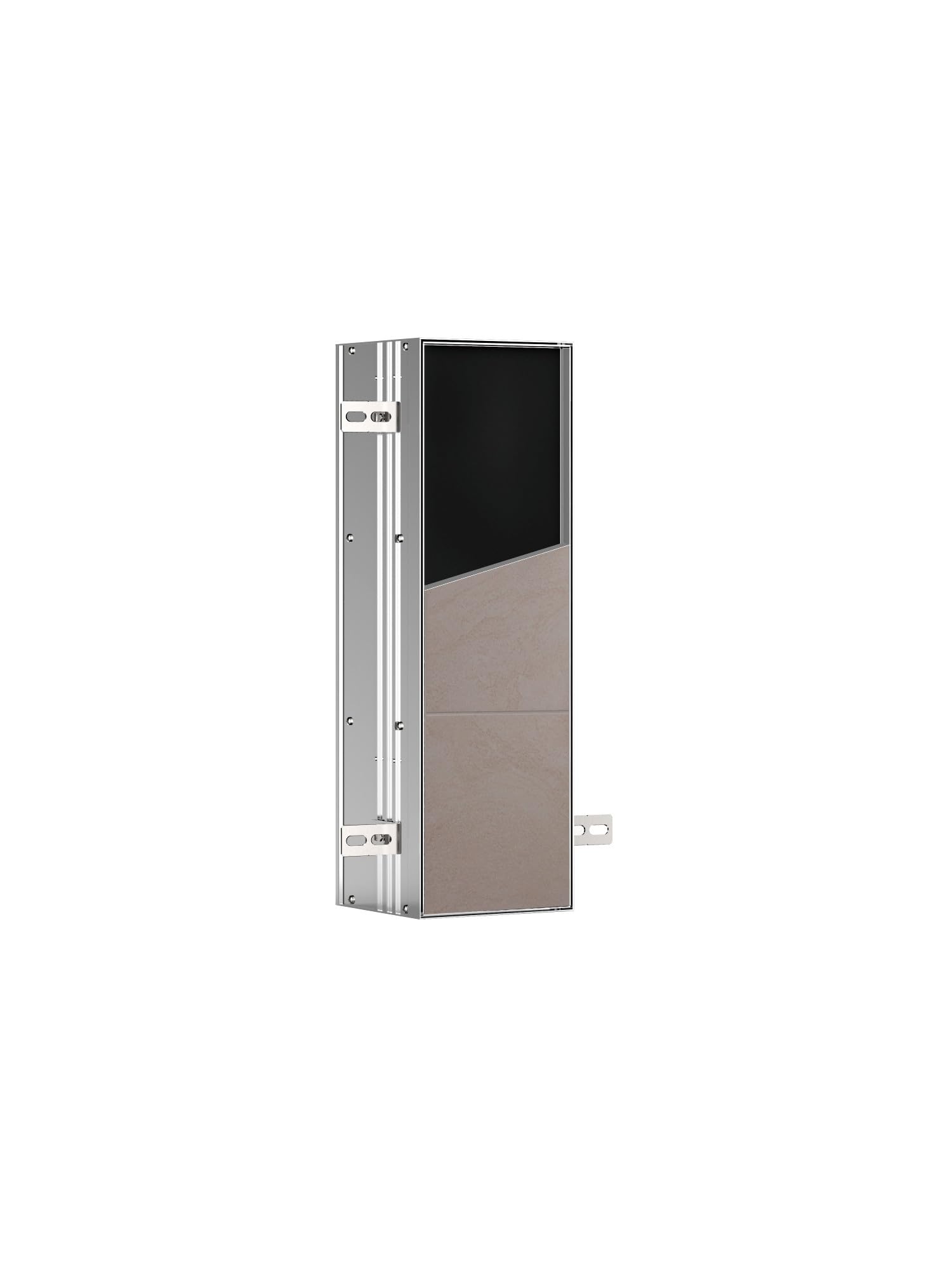 EMCO Asis Plus Toilet Brush Set Flush-Mounted Module, Space-Saving Storage Space Made Aluminium for Toilet Brush, Customisable with Toilet Brush Holder