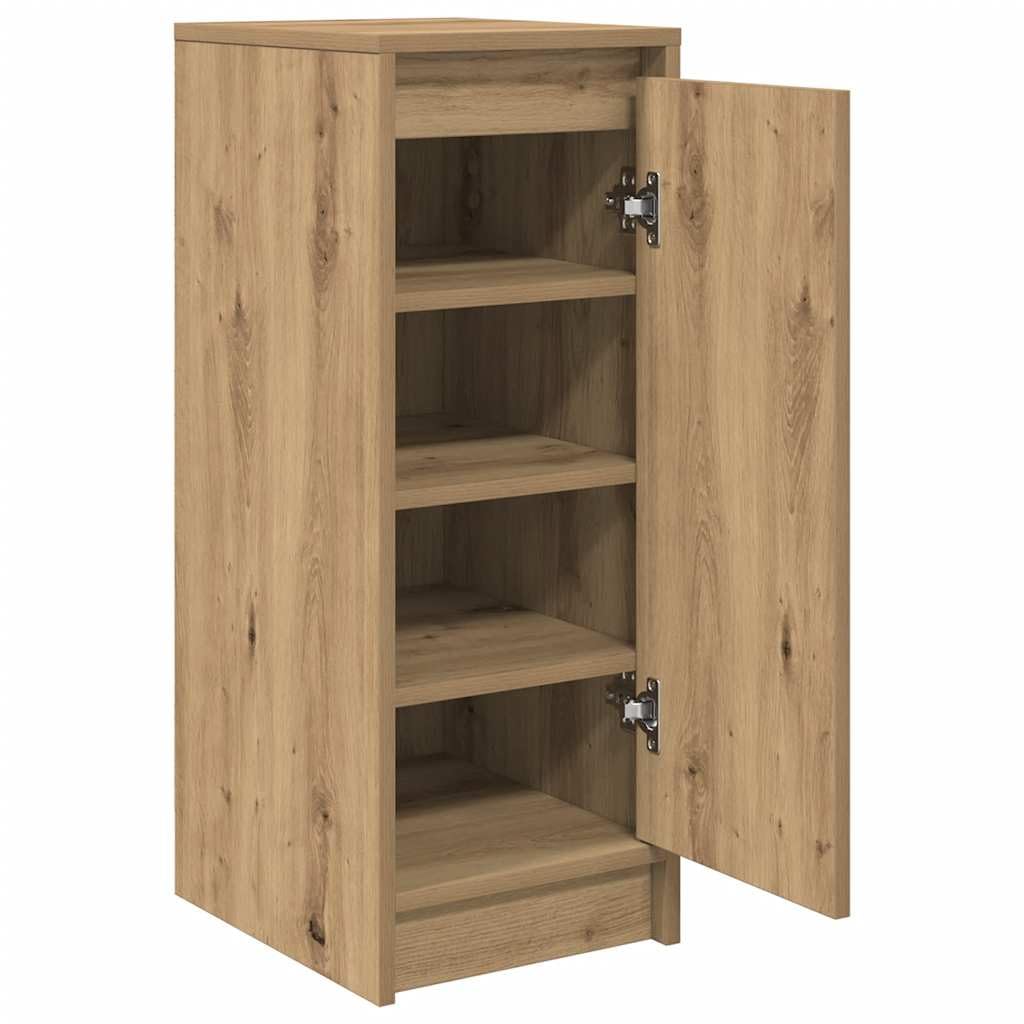 Schuhschrank Artisan-Eiche 29,5x34x76 cm Holzwerkstoff | Viel Stauraum, Türen verbergen Schuhe, Feuchtes Tuch reinigt, Wandhalterung inklusive