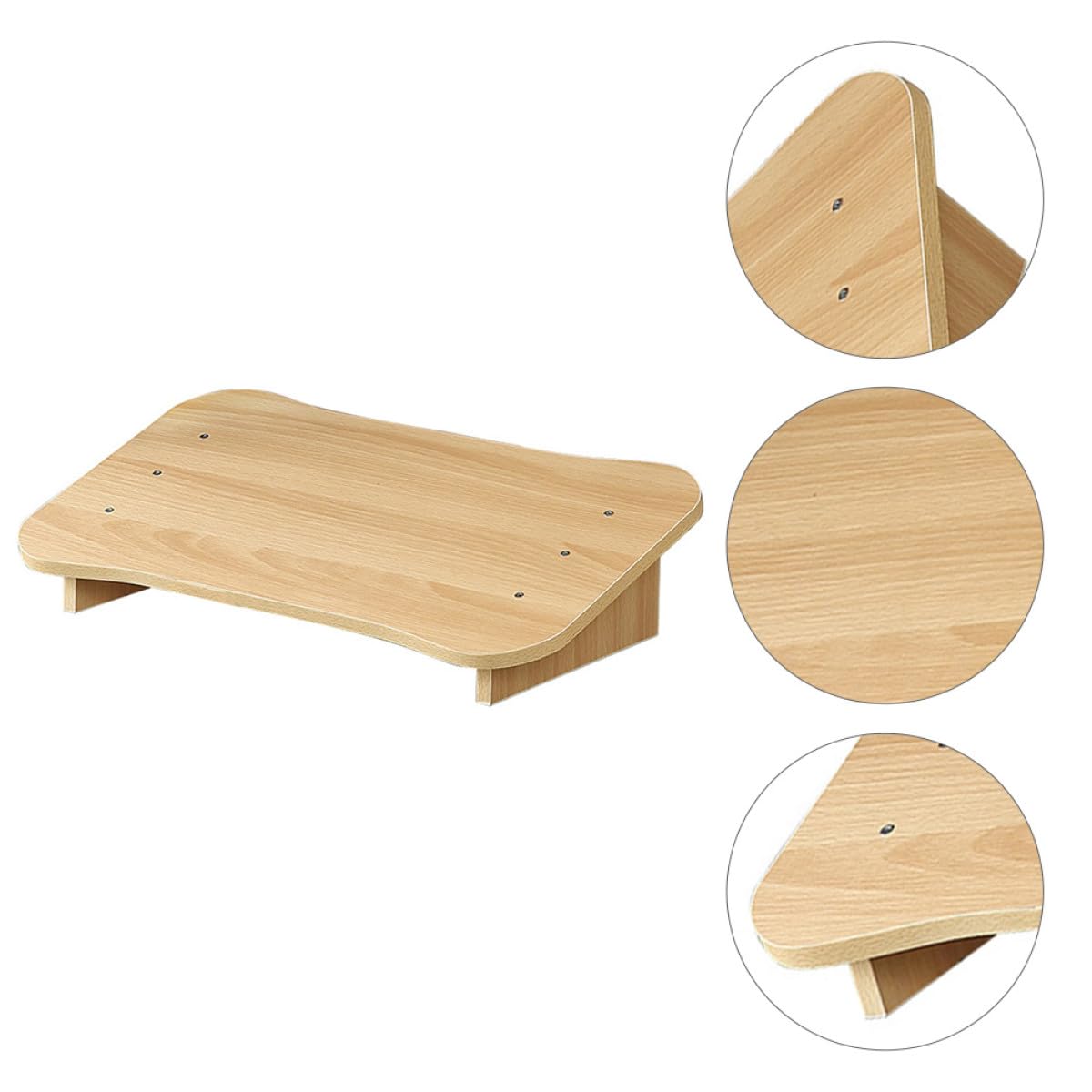 Poggiapiedi per Ufficio in Legno Design Salvaspazio e Finitura Artigianale, Sgabello Inclinato Sotto Scrivania per Casa e Lavoro