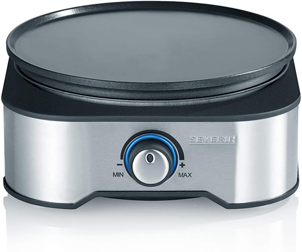 SEVERIN Appareil Fondue/Crêpes Combiné, Câble d'alimentation, env. 1500 W, Collerette Anti-Projections et 8 Fourchettes à Fondue Incluses, FO 2409