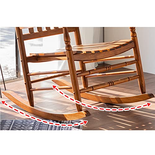 Chaise à bascule en bois rustique extérieur et intérieur pour terrasse