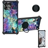Aroepurt Coque Compatible pour Umidigi Note 100X 4G Coque Étui [avec Trempé 9H Protection D'écran] Case Support de Bague PC + Silicone IMDH HTT