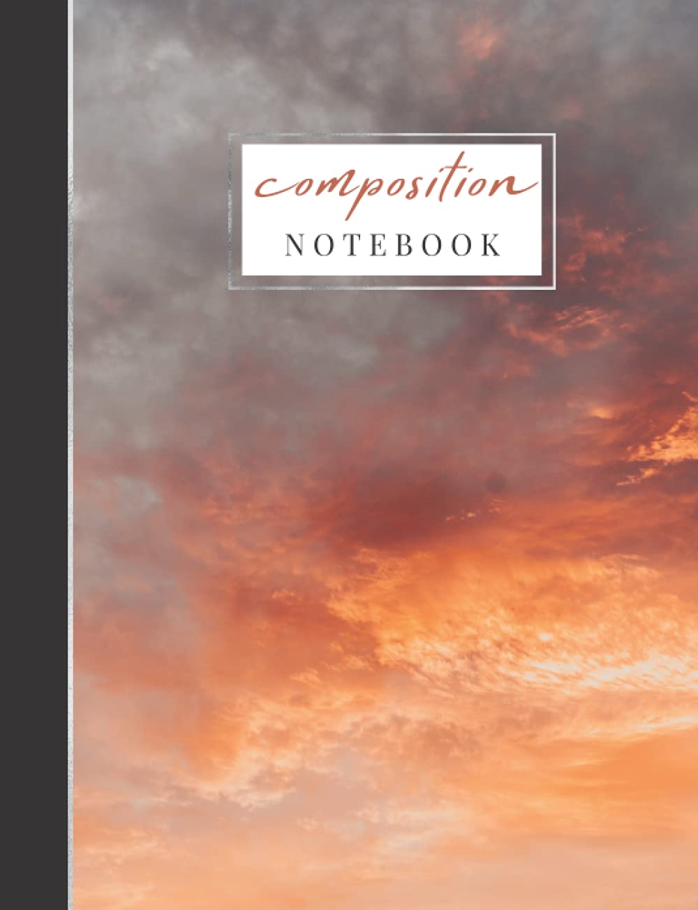 Composition Notebook: Orange and Black Clouds during Sunset | College Ruled Notebook | Aesthetic Pastel Abstract Art Lined Journal for Teens girls ... | cute back to school supplies Gift ideas.