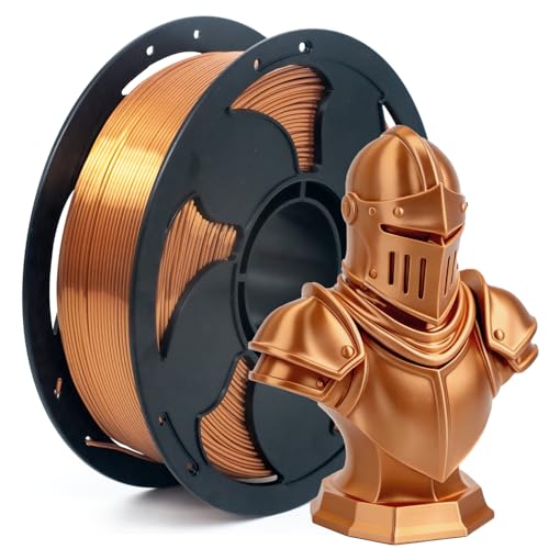Image of Silk Copper PLA 1.75mm 1kg Shiny Smooth Gloss 3D Filament Spool FDM AMS | Easy printing Silk finish Smooth metallic surface Neatly wound Low warping No tangle 1kg spool 2.2lbs for Printer Bambu Ender