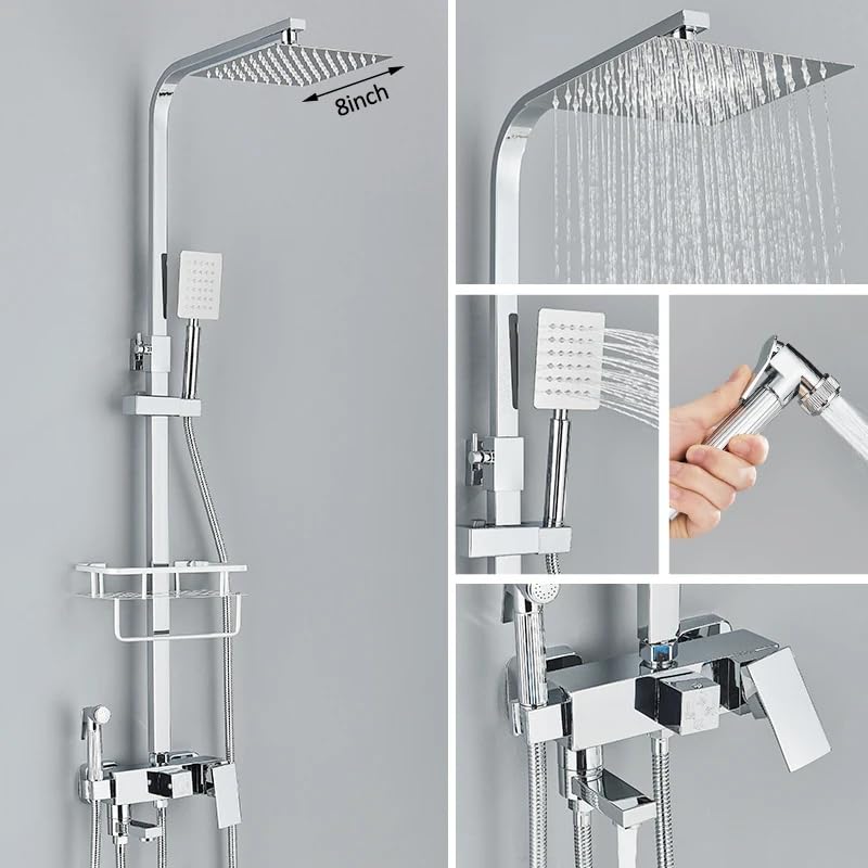 Douchette bidet et robinet douche eau froide chrome 3/4