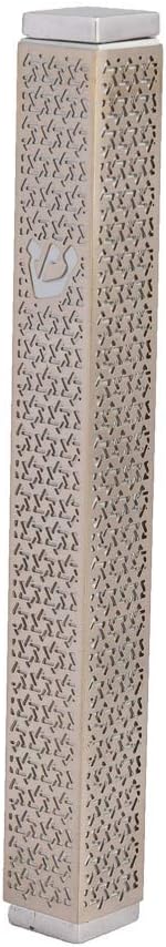 EMANUEL Yair Mazuzah Case for Door | Magen David Star Pattern Cutout (Steel MK-3D)