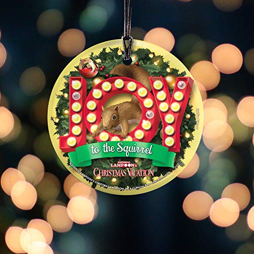 Trend Setters National Lampoon's Christmas Vacation - Joy To The Squirrel - 3.5” Starfire Prints Hanging Glass Print Accessory - Ideal For Gifting And Collecting #TOP3
