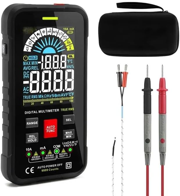 Smart Multimeter 9999 Counts True RMS Digital Smart Auto Range 1000V 10A Tester Meter Ohm Hz Capacitance