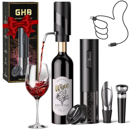 GHB Cavatappi Elettrico per Vino 7 in 1 Apribottiglie...