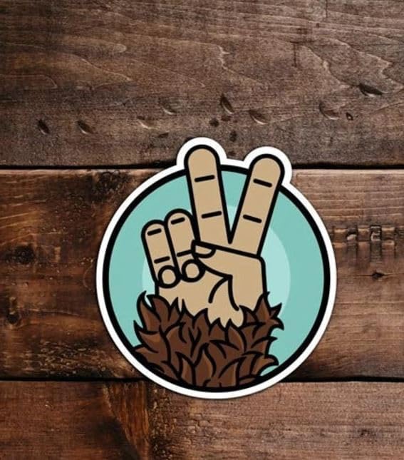 eDesign 2-Pack Bigfoot Aloha and Peace Sign Sasquatch Funny Sticker Decal - 4 Inches - Bigfoot Stickers for Car Truck SUV Van Window Bumper Wall Laptop Tablet Cup Waterbottle and Any Smooth Surface - Image 4