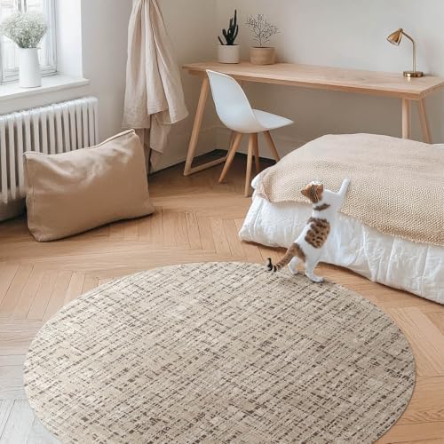 Tapis Vinyle ø100 cm résistant à la rayure et entretien facile pour protéger le sol de la maison