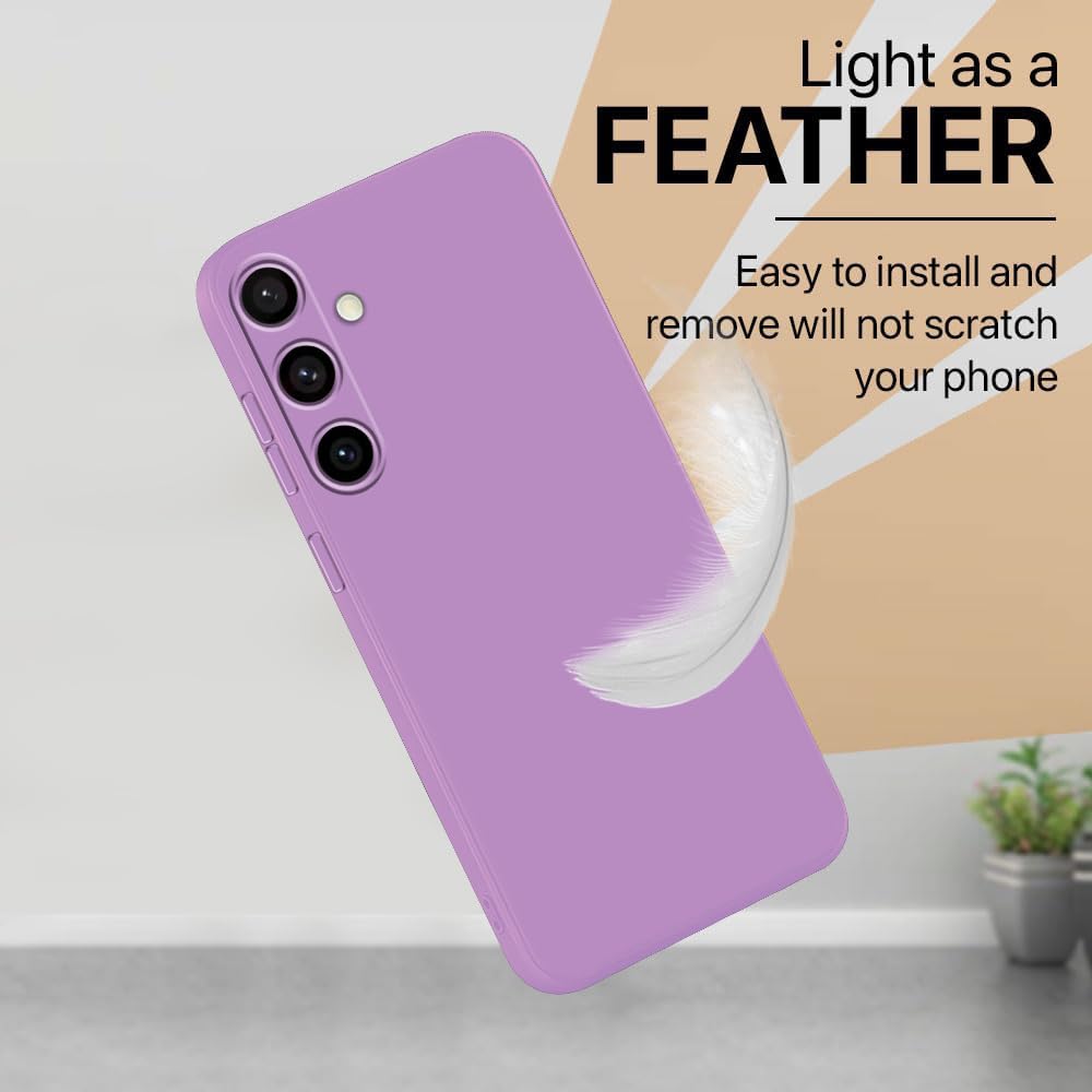amazon basics Mobile Cover for Samsung Galaxy S24 FE 5G | Full Camera Protection | Premium Liquid Silicon Case | Flexible Bumper Case for Samsung Galaxy S24 FE 5G (Purple) offers donot miss
